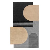 FLAIR RUGS Crni/sivi ručno rađen vunen tepih 120x180 cm Lozenge Monochrome 