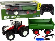 RC traktor s prikolicom, 1:24, crvena i zelena 