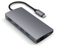 SATECHI Docking stanica ST-TCMA2M, USB-C, 3x USB-A, 1x USB-C, 1x HDMI, 1x ethernet, 1x microSD/SD, aluminij, sivi