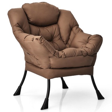 Tapecirana fotelja za opuštanje – ležaljka, s naslonima za ruke i bočnim džepom, TV fotelja