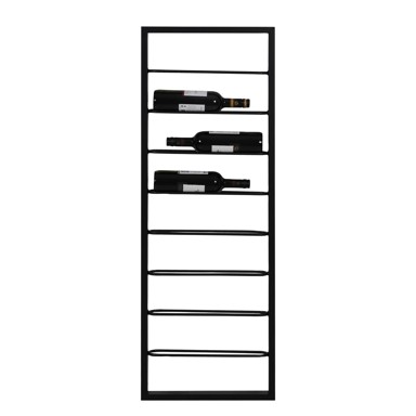 LIGHT & LIVING Zidni metalni držač za boce vina, Macaben, 42x120x6 cm, crni