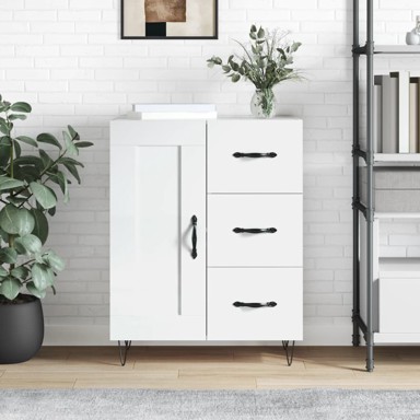 Komoda sjajna bijela 69,5x34x90 cm od konstruiranog drva
