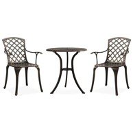 3-dijelni bistro set od lijevanog aluminija brončani, brončana