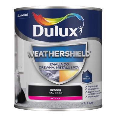 DULUX Akrilni emajl Weathershield za metal i drvo, crna, 0,7 l
