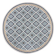 FLAIR RUGS Unutarnji i vanjski tepih Zia Trellis Ø 160 cm, žuti/plavi