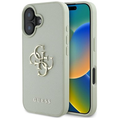 GUESS futrola Grained 4G Logo za Apple iPhone 16, zelena