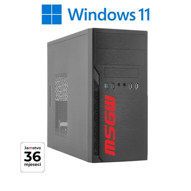 MSGW Stolno računalo Office i188 / Intel Core i3-14100, 16GB, 1TB SSD, Intel UHD Graphics, Windows 11 Pro, crni