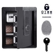 NIKCORP Biometrijski kućni sef, otisak prsta i šifra, dimenzije 45 x 38 x 32 cm, čelik, crna