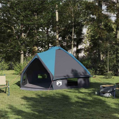 Teepee šator s krovom 490 x 410 x 210 cm, plava/siva