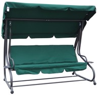 Vrtna ljuljačka, sa sklopivim sjedalom i podesivom nadstrešnicom 2u1, mono, zelena
