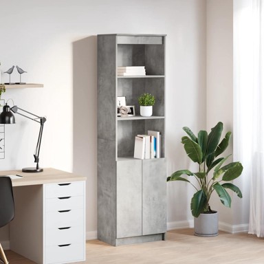 Visoka komoda siva betona 50x35x180 cm od konstruiranog drva