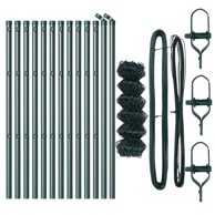 Ograda od lančane veze s 13 postova 0.6x25 m, galvanizirani čelik zelena  