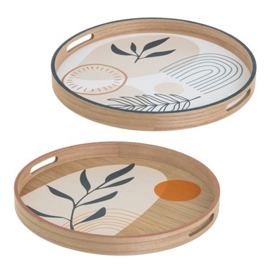 CASA SELECCIÓN Drveni pladnjevi u setu 2 kom ø 40 cm
