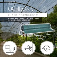 SPRINGOS Mreža za sjenilo 140 gsm 1,5 x 10 m, 50 vezica, zelena