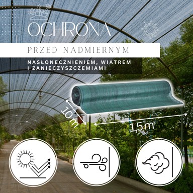 SPRINGOS Mreža za sjenilo 140 gsm 1,5 x 10 m, 50 vezica, zelena