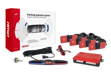 AMIO Parking senzori x4, crni, 16,5 mm, unutarnja montaža, MAX LED zaslon, buzzer