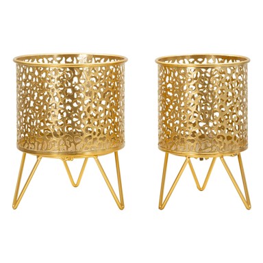 MAURO FERRETTI Metalni stalci za tegle za cvijeće u setu 2 kom ø 16 cm (visina 20 cm) Piny, metal, prirodna