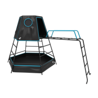 TP TOYS Dječji toranj za igru s penjalicom i špiljom, crna