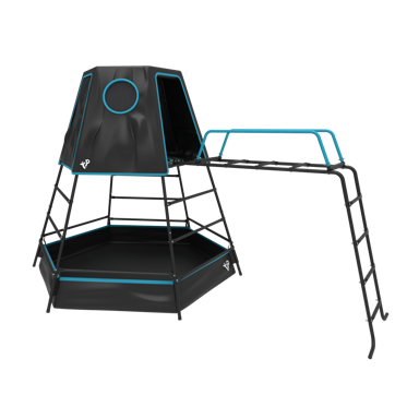 TP TOYS Dječji toranj za igru s penjalicom i špiljom, crna