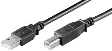 MICROCONNECT USB kabel A-B 2.0 0,1 m, crni