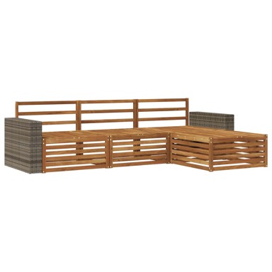 Set vanjskih sofa 4 kom, prirodna, akacija