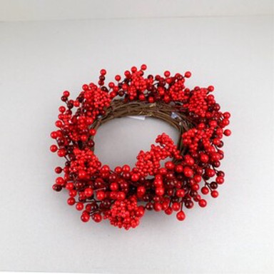 Božićni vijenac s crvenim bobicama 35 cm premium