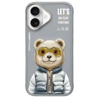 Nimmy Cool&Cute 2.0 Bear maskica za iPhone 16, siva