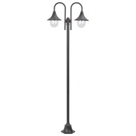 Vrtna dvostruka stupna svjetiljka od aluminija E27 220 cm brončana