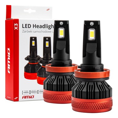 AMIO X3 Series LED Headlight žarulje, H8/H9/H11, do 520% više svjetla, 6500K, bijela