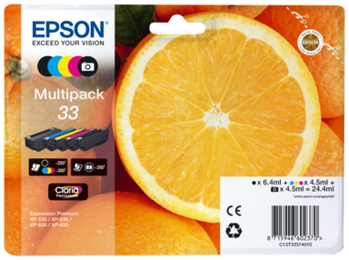 EPSON Tinta za printer ink cartridge Multipack Claria Premium BK/PBK/C/M/Y 33 T 3337
