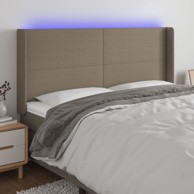 LED uzglavlje smeđesivo 183 x 16 x 118/128 cm od tkanine