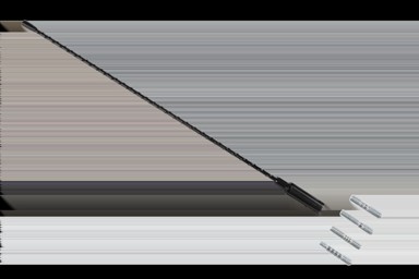 PEIYING Jarbol za automobilsku antenu M3 42,5 cm s 4 adaptera, crna
