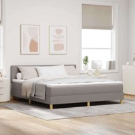 Led box spring krevet 180 x 200 cm tkanina, sivo-smeđi