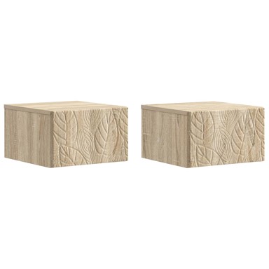 Zidni stolić, 2 kom, 34,5 x 33 x 20 cm, hrast sonoma
