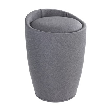 WENKO Siva košara za rublje i stolica 2u1 Linen Look, 20 l