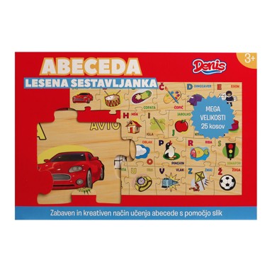 DENIS Drvena podna slagalica ABECEDA, SLO, 25-dij.