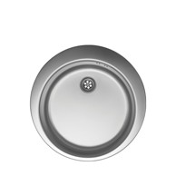 METALAC Inox sudoper, okrugli, ekcentrični, sjajni, fi60, bez sifona, s preljevom, 480E Venera