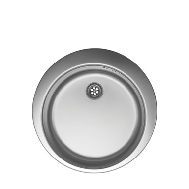 METALAC Inox sudoper, okrugli, ekcentrični, sjajni, fi60, bez sifona, s preljevom, 480E Venera