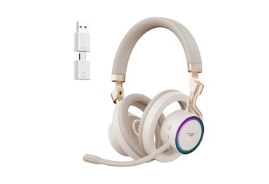 HAVIT Gaming slušalice Fuxi-H8, bežične i žične, Bluetooth 5.2, 2.4 GHz, 30 h baterija, RGB, zlatne
