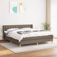 Krevet s oprugama i madracem smeđesivi 160x200 cm tkanina