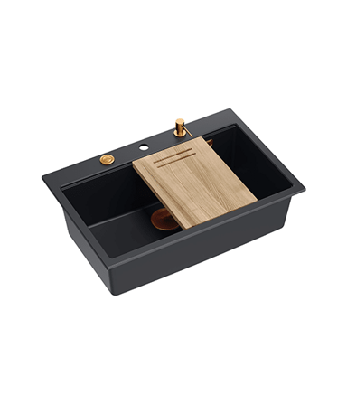 QUADRON Sudoper MARC WORKSTATION + nano PVD čisto crna/bakar s daljinskim upravljanjem