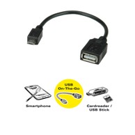 ROLINE USB adapter A-Micro B, 0.15 m, crni