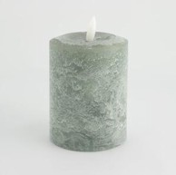 Svijeća s LED plamenom, 7.6x10cm, zelena