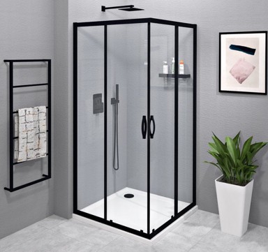 GELCO Tuš kabina SIGMA Simply Black, 110 × 110 cm, prozirno staklo