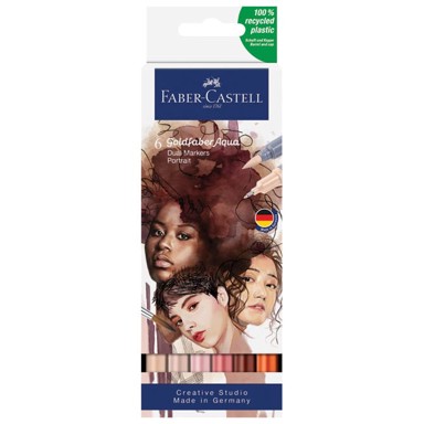 FABER-CASTELL Marker 164523 obostrani akvarel goldfaber portrait 6 boja