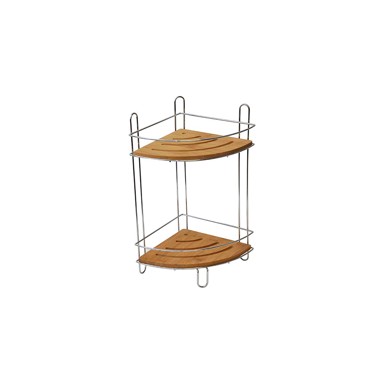 TENDANCE Dvostruka kutna polica MDF, bambus, krom