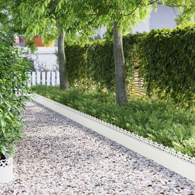 Rubnjaci za travnjak, 20 kom, čelik, 103 x 0,05 x 22 cm, bijeli