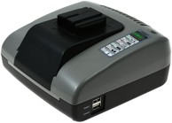POWERY Punjač s USB za Milwaukee B18 18V Li-Ion