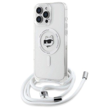 Karl Lagerfeld IML Choupette Head & Cord MagSafe maskica za iPhone 16 Pro Max, prozirna