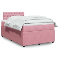 Box Spring krevet s madracem, ružičasti, 120 x 200 cm, baršun
